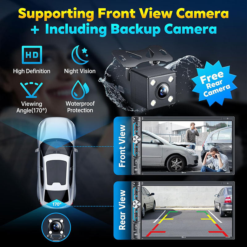 10.26 " Wireless Carplay Screen with 4K Dash Cam & 1080P Rear Cam