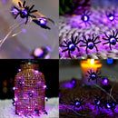 Halloween Spider Web Light Set with 2 Mini Spider String Lights