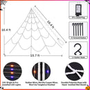 Halloween Spider Web Light Set with 2 Mini Spider String Lights