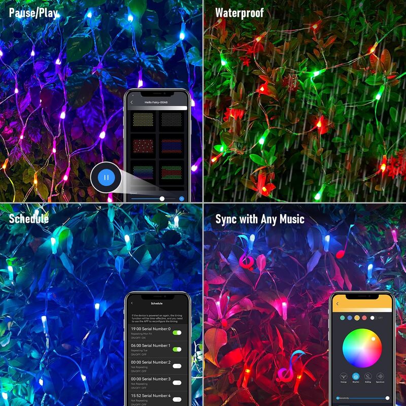 Smart RGBIC Outdoor LED Net Lights