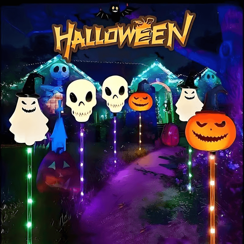 6 PCS Halloween Solar Ground Lights Outdoor LED Decor