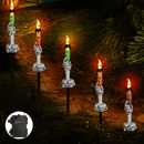 Solar-Power Skull Candle Light Halloween Pathway Decor