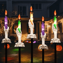 Solar-Power Skull Candle Light Halloween Pathway Decor